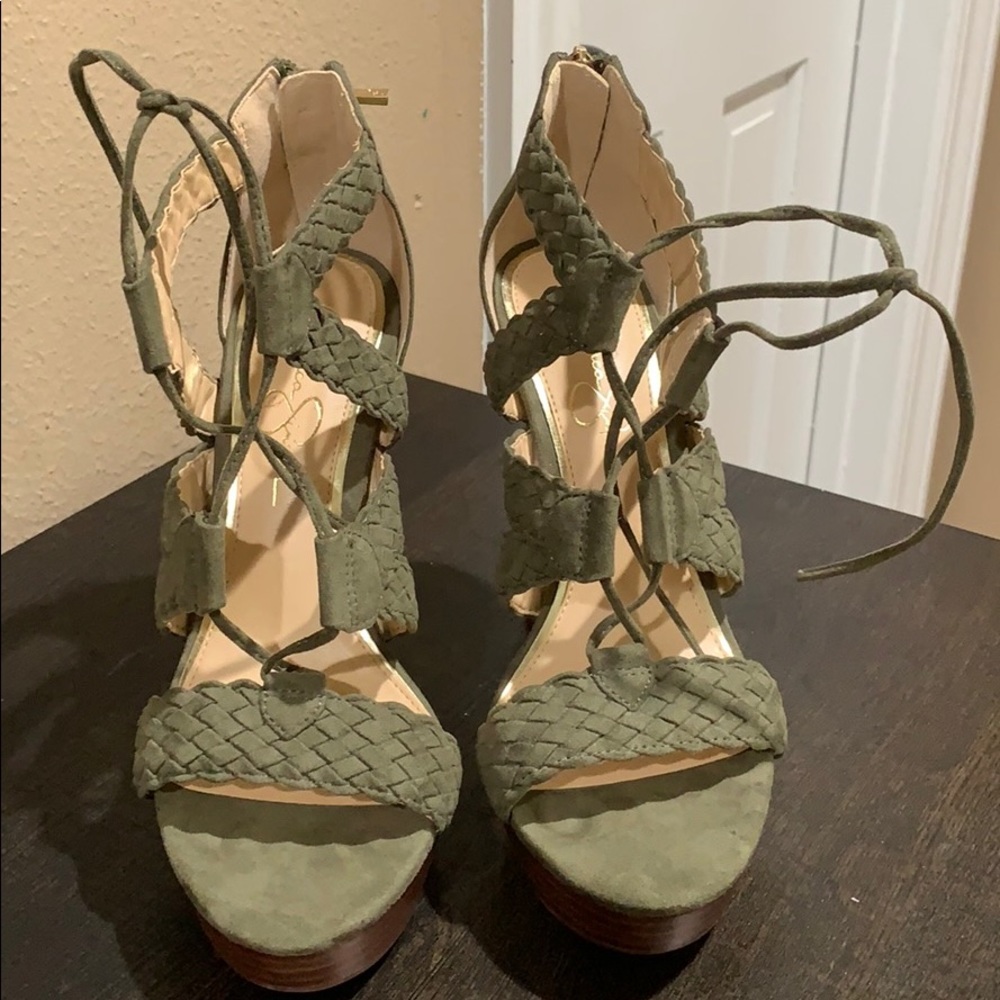 Olive green heels